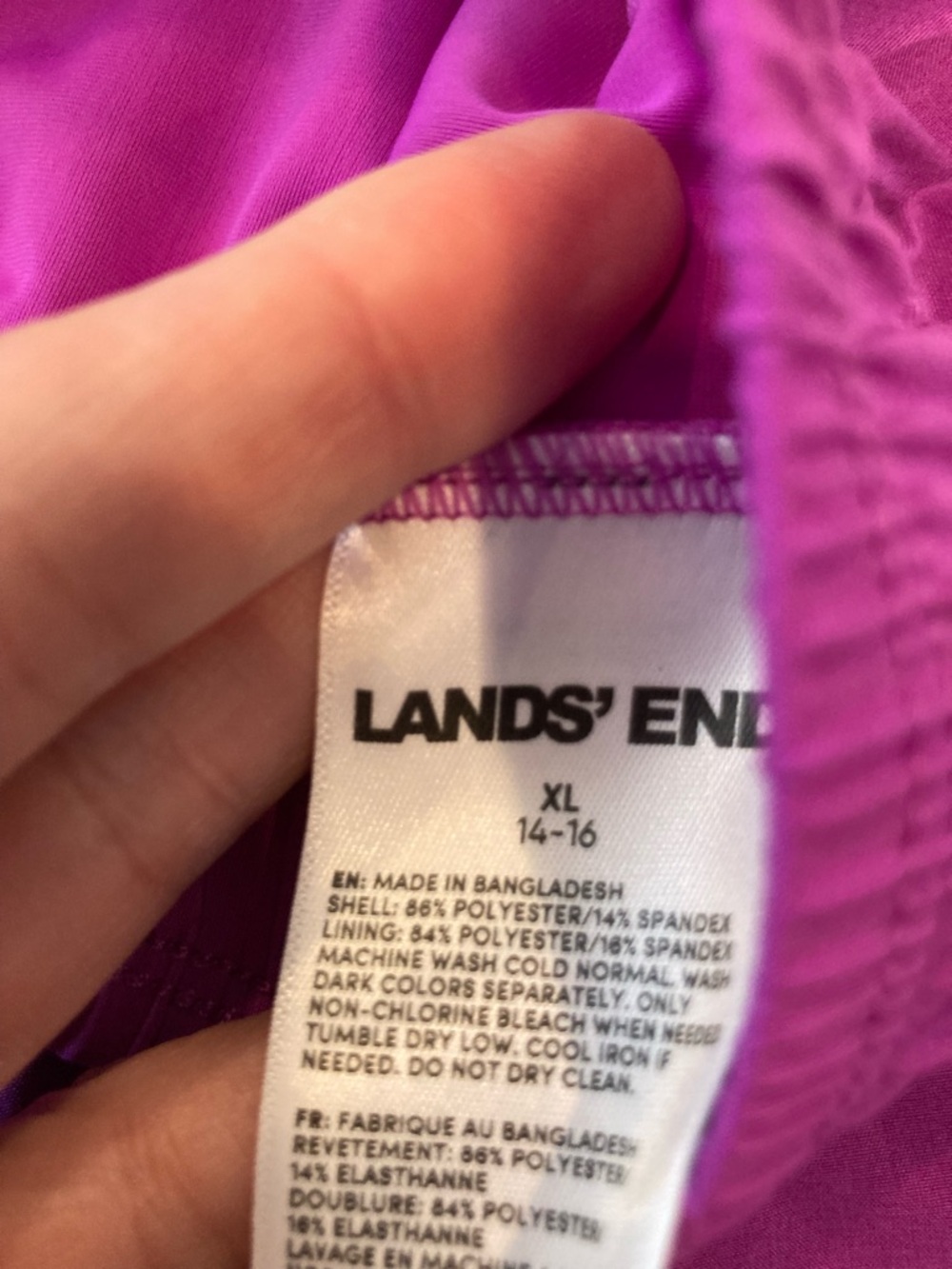 Lands End Girls Swim Shorts in Fuchsia and Navy - Picture 7 of 8